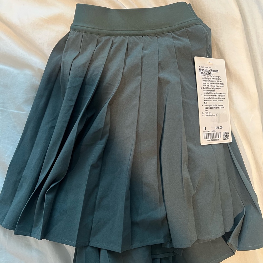Lululemon high rise pleated tennis skirt